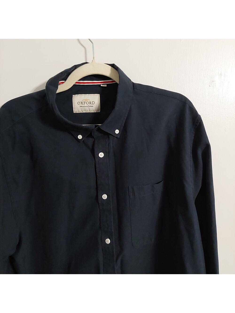 Oxford Men's Luxury Collection Navy Blue Button-Down Shirt XL
